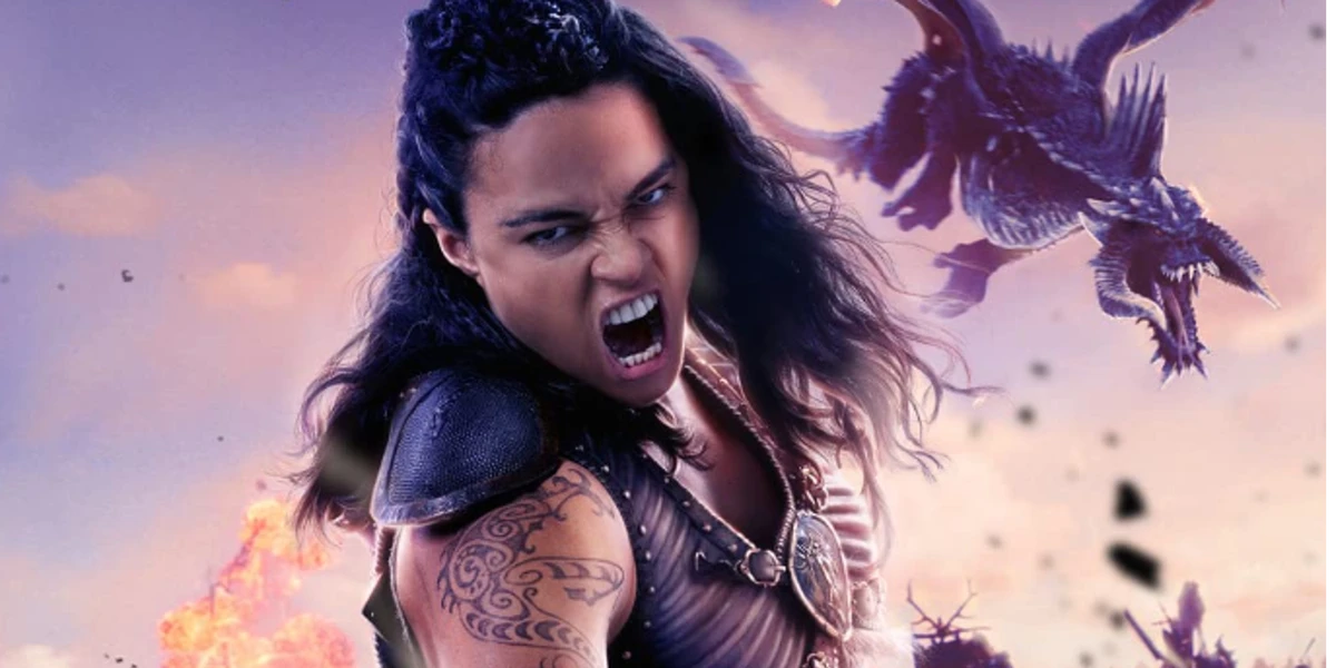 Michelle Rodriguez as Holga Kilgore fighting in Dungeons & Dragons: Honor Among Thieves.