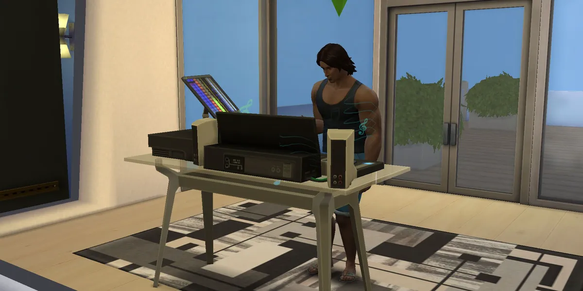 Orange Baliey-Moon plays music in the Sims 4