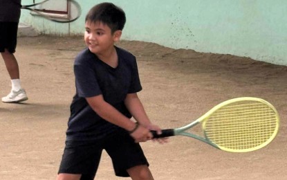 <p><strong>QUARTERFINALIST.</strong> No. 8 Maximus Alexander Calingasan survives Leonardo Manio III, 6-7 (4), 6-3, 10-7, in the boys' 12-under division of the Dr. Pablo Olivarez Sr. National Juniors Tennis Championships at Olivarez Sports Center in Paranaque on Saturday (Aug. 9, 2025). Calingasan will face top seed Tyronne Grey Caro in the quarterfinals. <em>(Contributed photo)</em></p>