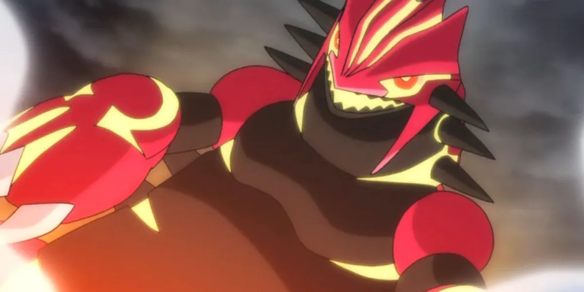 Primal Groudon looking menacing in the anime.