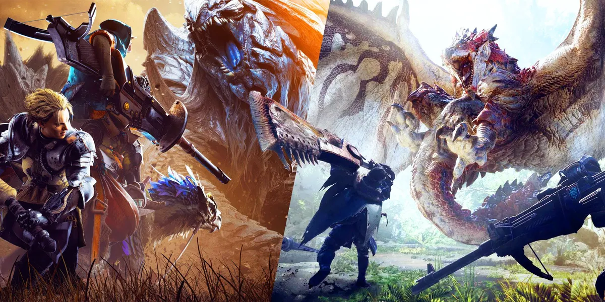 Keyart from Monster Hunter Wilds and Monster Hunter World
