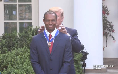 Trump awards highest US civilian honor to Tiger Woods