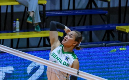 <p><strong>WOMEN'S VOLLEYBALL.</strong> College of Saint Benilde outside hitter Wielyn Estoque prepares to hit the ball during the game against San Sebastian College-Recoletos in the NCAA Season 100 women's volleyball tournament at the Lyceum of the Philippines University gym on Thursday (March 6, 2025). The Lady Blazers won, 25-20, 25-13, 25-21. <em>(Contributed photo)</em></p>