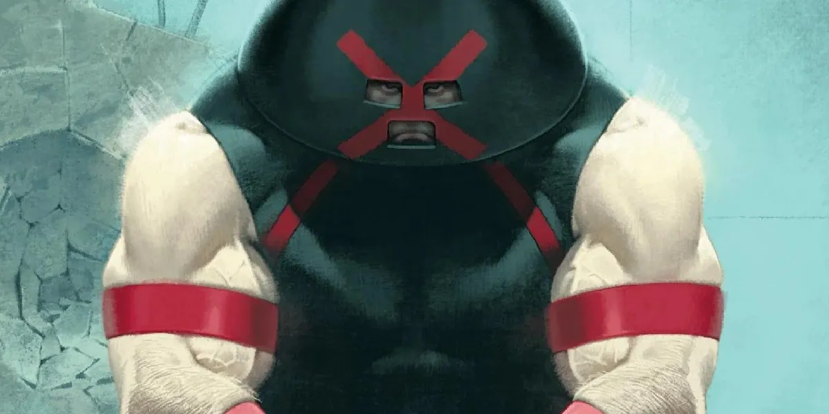 Comic book art: Juggernaut appears in a new black X-Men costume.