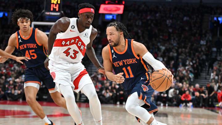 Jan 22, 2023; Toronto, Ontario, CAN; New York Knicks guard Jalen Brunson (11) dribbles the ball Jan 22, 2023; Toronto, Ontario, CAN; New York Knicks guard Jalen Brunson (11) dribbles the ball