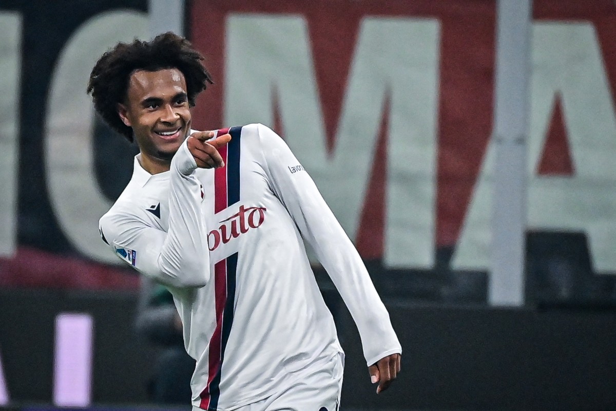 Bologna's Dutch forward #9 Joshua Zirkzee
