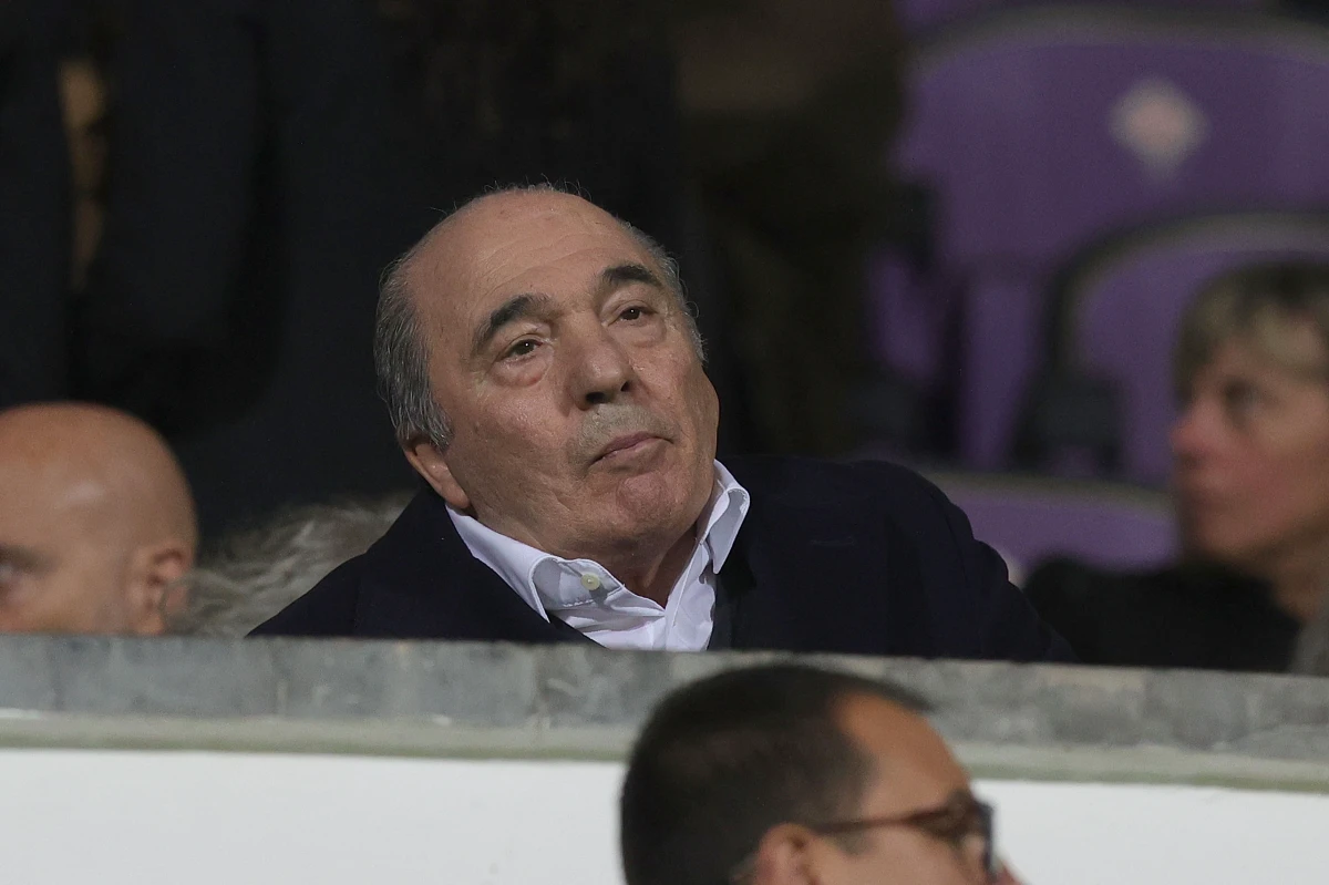 FLORENCE, ITALY - OCTOBER 26: Rocco Commisso president of ACF Fiorentina looks on during the match between of ACF Fiorentina and FC Cukaricki, Group F - Uefa Europa Conference League 2023/24 at Stadio Artemio Franchi on October 26, 2023 in Florence, Italy. (Photo by Gabriele Maltinti/Getty Images)