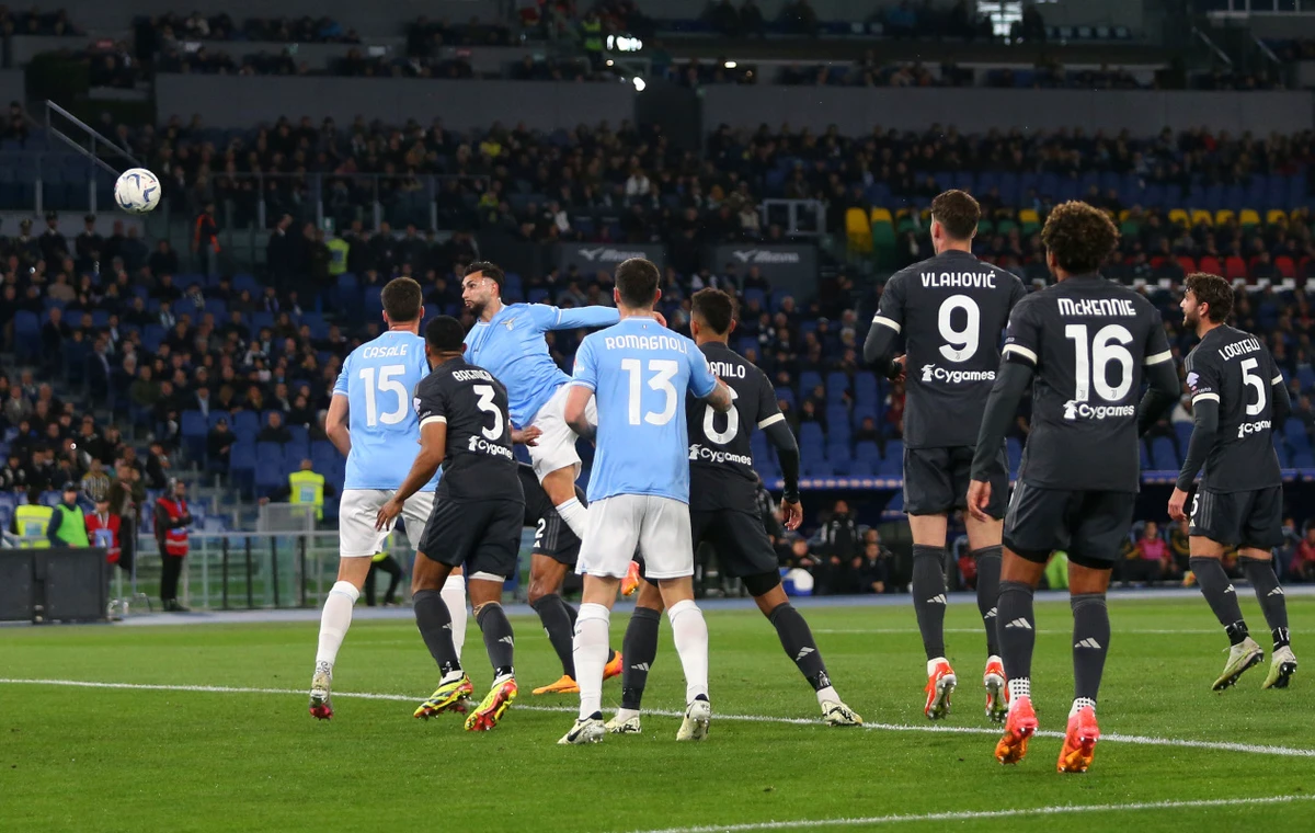 ROME, ITALY - APRIL 23: Valentin Castellanos of SS Lazio scores his team's first goal during the Coppa Italia Semi-final Second Leg match between SS Lazio and Juventus FC at Stadio Olimpico on April 23, 2024 in Rome, Italy. (Photo by Paolo Bruno/Getty Images)