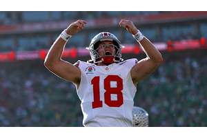 Ohio State QB Will Howard goes viral, blocked from celebrating on Rose Bowl stage