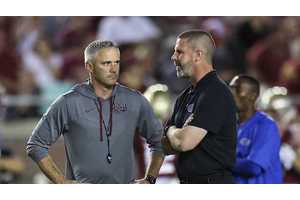 Which college football head coach is in the most early dire trouble in 2024?