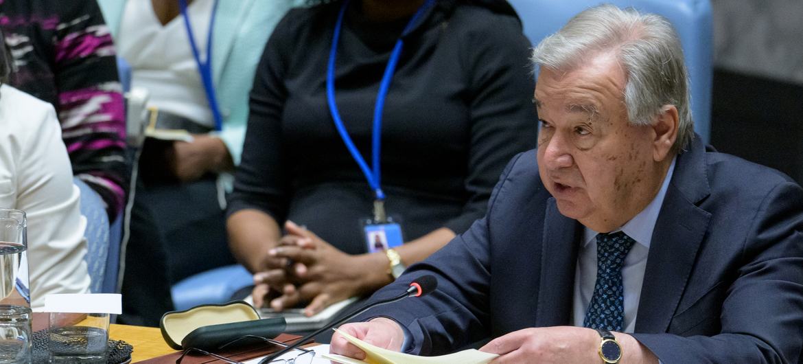 Secretary-General António Guterres addresses the Security Council high-level open debate. Secretary-General António Guterres addresses the Security Council high-level open debate.