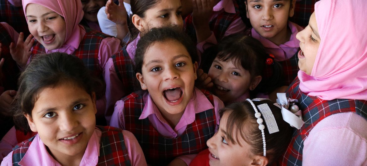 Girls at a primary school in west Mosul, Iraq. (file)