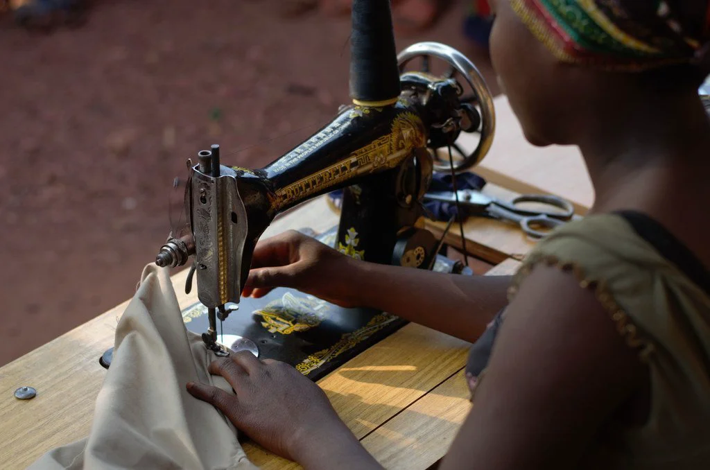Now 16 and too old for primary school, Elisabeth is learning how to sew. Now 16 and too old for primary school, Elisabeth is learning how to sew.
