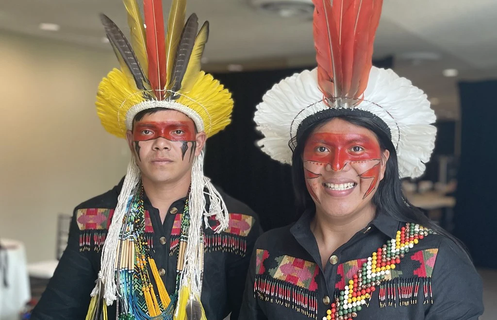 Indigenous Brazilians at the UN. Indigenous Brazilians at the UN.