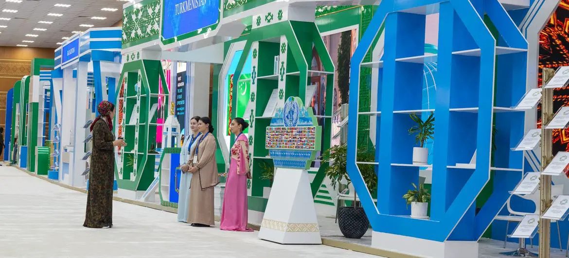 Final preparations being made at the venue of the LLDC3 conference in Awaza, Turkmenistan. Final preparations being made at the venue of the LLDC3 conference in Awaza, Turkmenistan.