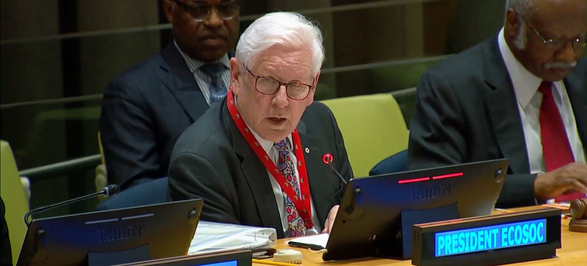 Ambassador Bob Rae, President of the Economic and Social Council, addresses a joint meeting on small arms and light weapons control for preventing violence and advancing sustainable development. Ambassador Bob Rae, President of the Economic and Social Council, addresses a joint meeting on small arms and light weapons control for preventing violence and advancing sustainable development.
