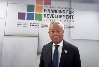 President of the Asian Infrastructure Investment Bank, Jin Liqun, who has been taking part in FFD4 in Sevilla, Spain.