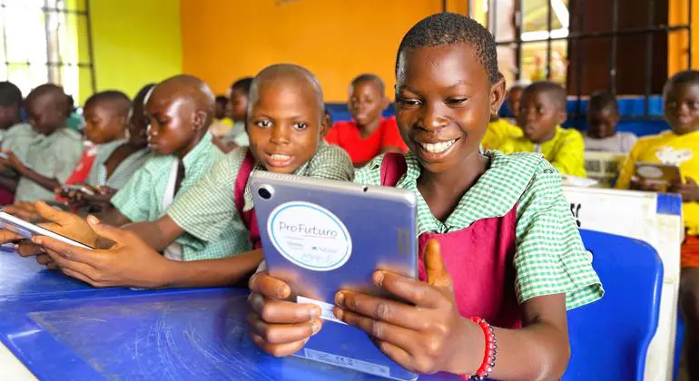 Cameroonian refugee students study alongside local pupils in Cross River State, Nigeria. Cameroonian refugee students study alongside local pupils in Cross River State, Nigeria.