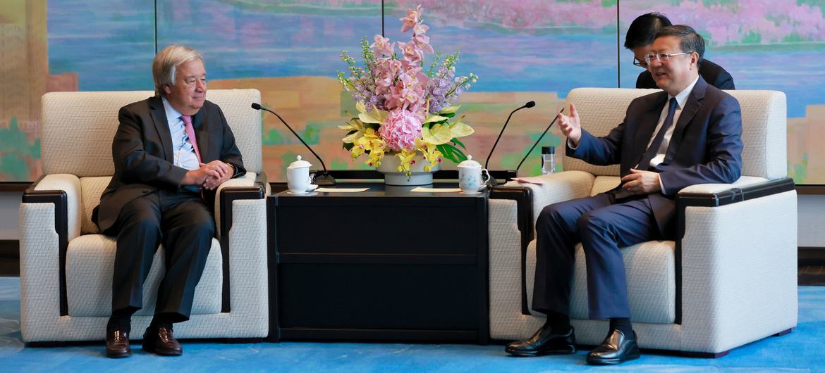 Secretary-General António Guterres meets with Chen Jining, the Secretary of the CPC Shanghai Committee. Secretary-General António Guterres meets with Chen Jining, the Secretary of the CPC Shanghai Committee.