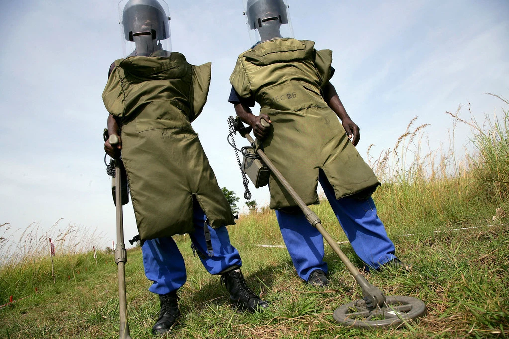 Deminers in Bunia, the Democratic Republic of the Congo.