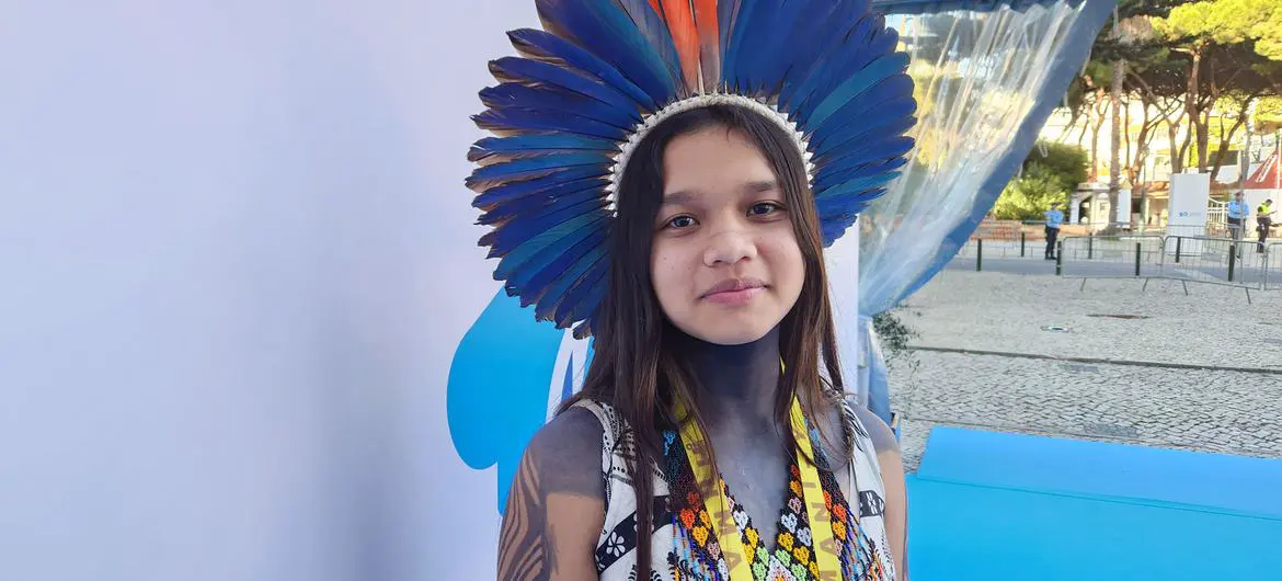Fifteen-year-old Suri Jera is from the Guarani Indigenous Peoples community of Piaçagüera in Brazil. Fifteen-year-old Suri Jera is from the Guarani Indigenous Peoples community of Piaçagüera in Brazil.