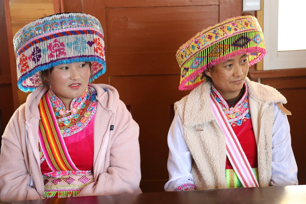 Women of the Lisu ethnic minority, from Yunnan province, China, in traditional dress. Women of the Lisu ethnic minority, from Yunnan province, China, in traditional dress.