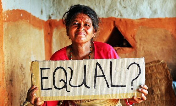 A woman in Nepal questions the equality of women. A woman in Nepal questions the equality of women.