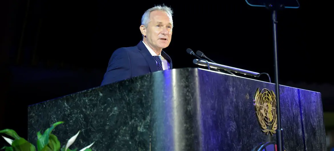 Csaba Kőrösi, President of the seventy-seventh session of the United Nations General Assembly, addresses the SDG Moment 2022.