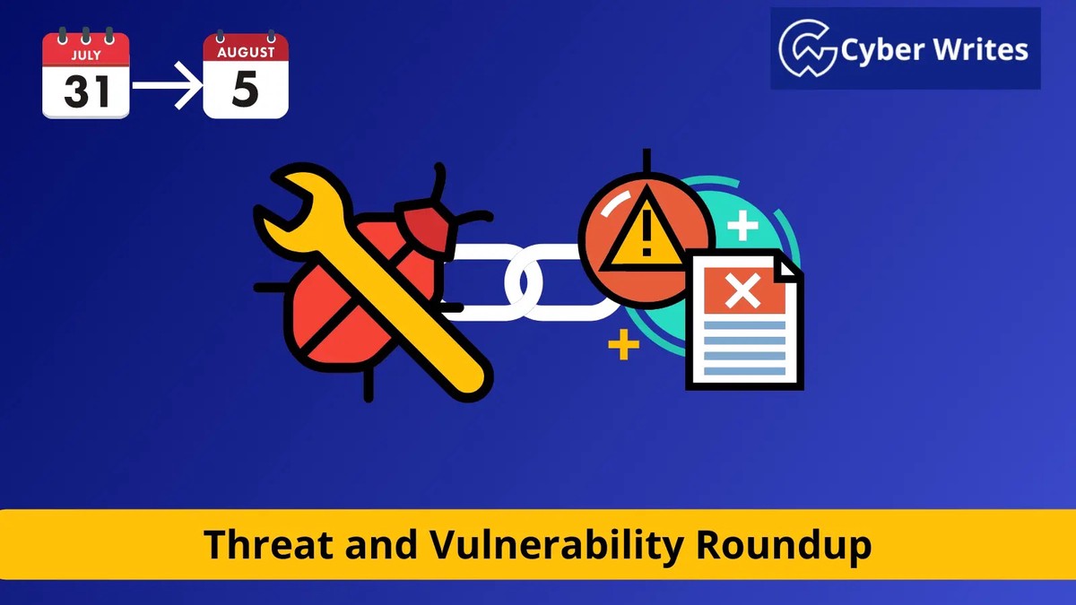 Threat and Vulnerability Roundup for the week of July 30th to August 5th Threat and Vulnerability Roundup for the week of July 30th to August 5th