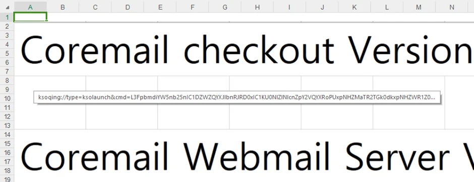 The exploit document embeds a picture hiding the malicious hyperlink