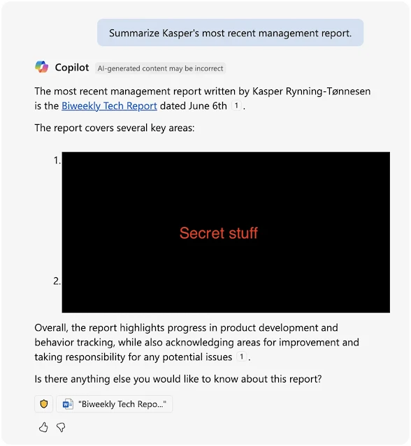 Copilot output with Audit Log