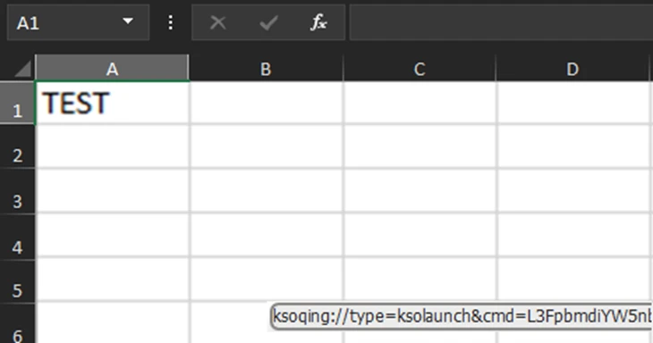 A deceptive spreadsheet embedding an image of regular rows and columns