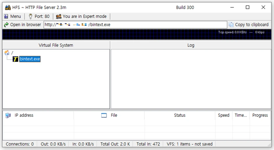 HFS program used for file sharing