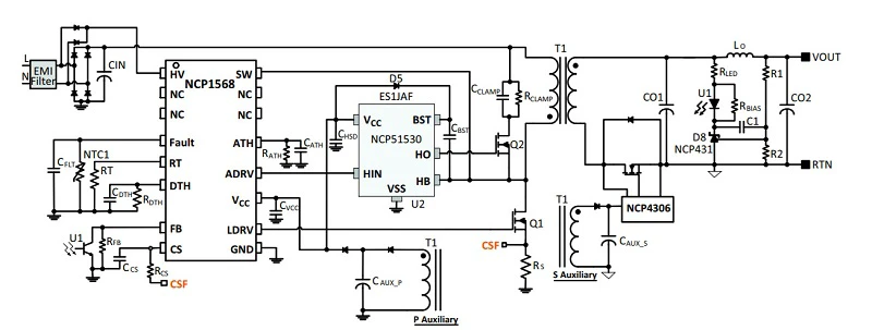 Figure 1: The NCP1568 ACF controller