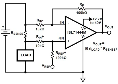Single-supply, high-side current sense amplifier