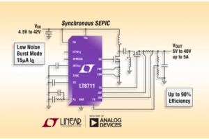 42V Multitopology DC/DC Controller with 15μA IQ Provides Five Converter Topologies at Up to 10A Output Current