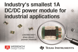 Industry’s smallest 36-V, 1-A DC/DC step-down power module shrinks board space by up to 58 percent