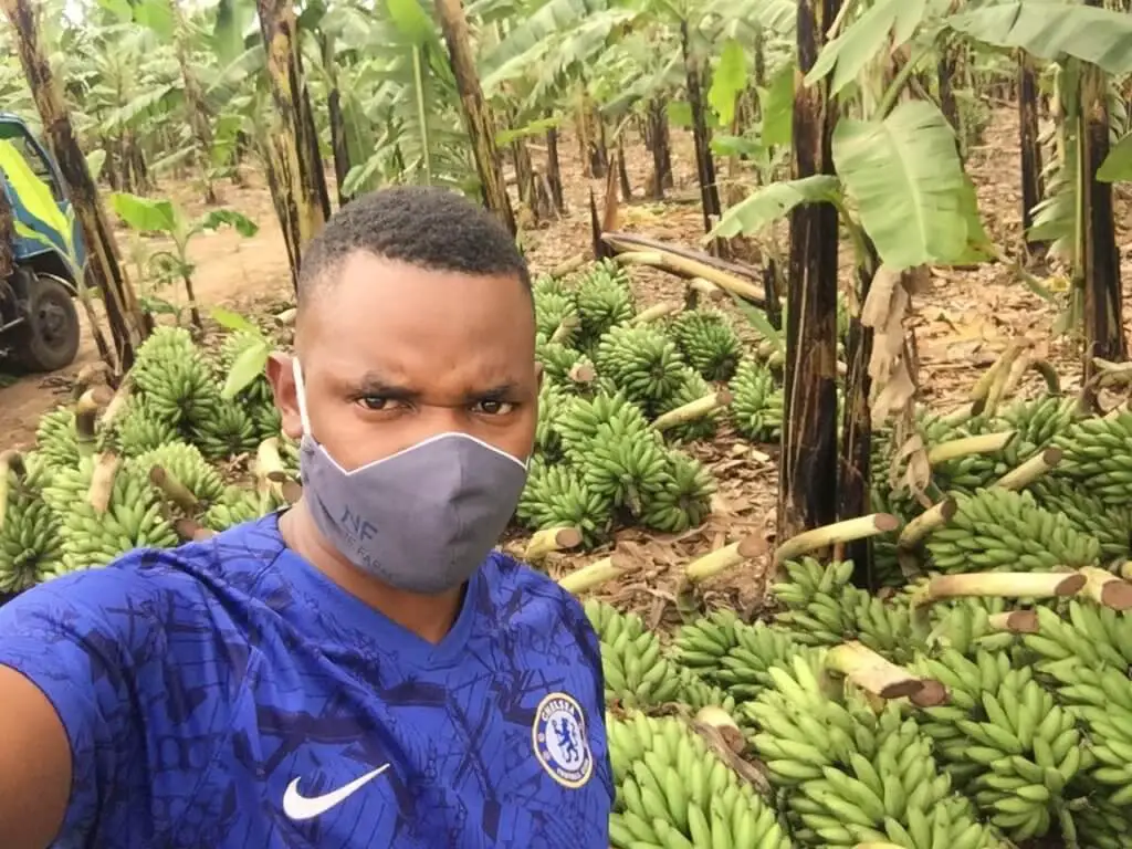 baker bakashaba in his farm