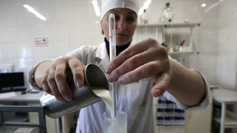 Synthetic milk cultured from cells. One of the goals is to reduce the usage of fetal bovine serum. Credit: Natalia Fedosenko