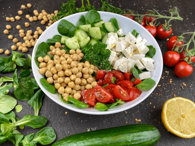 colorful healthy chickpea salad colorful healthy chickpea salad