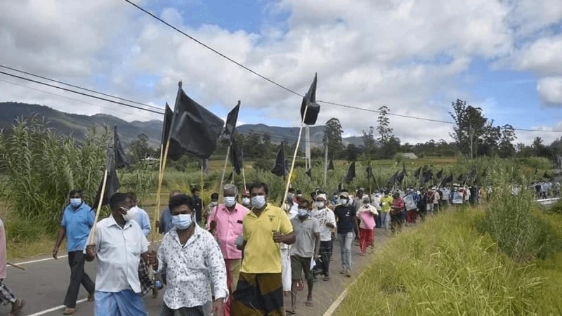 Farmer's protest in Sri Lanka. Credit: Lanka Express