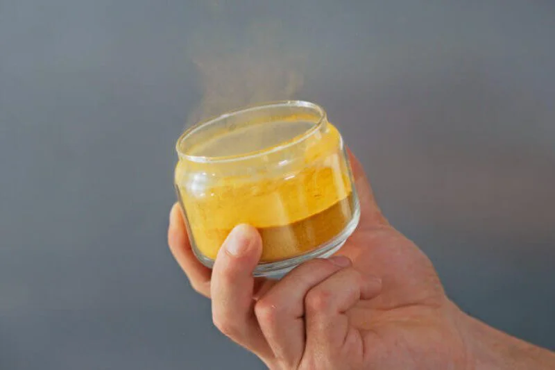 One alternative protein, Solein. resembles something between dried meat, dried carrot and dried soy, and is over 50% protein. Credit: Solar Foods