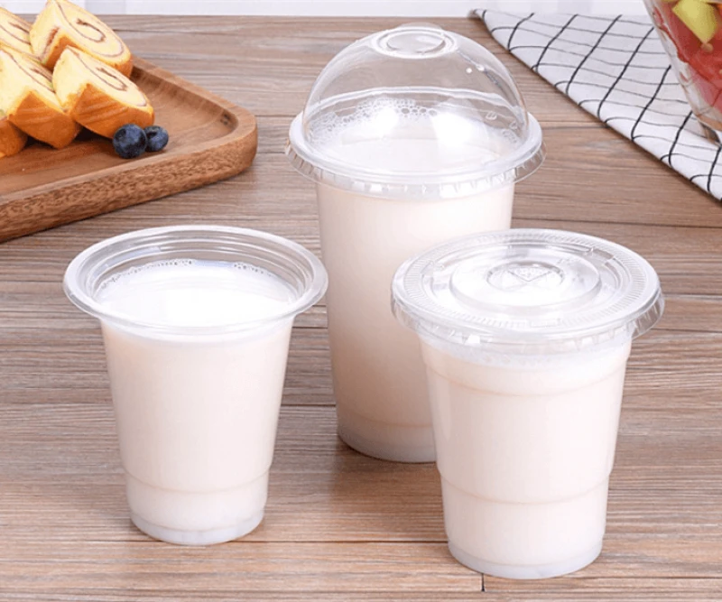 caliber disposable milk tea cup ml ml cold hot drink coffee juice soy plastic cups takeaway packaging with lid