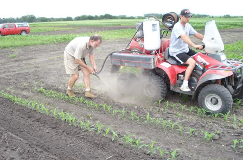 A prototype of abrasive sprayer for weed control. Credit: Dean Peterson