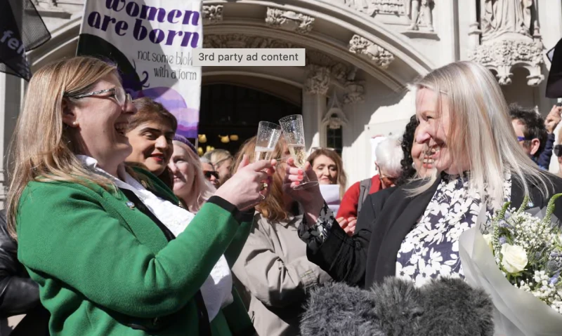 Screenshot 2025-05-12 at 7.20.17 PM Susan Smith (left) and Marion Calder, the co-directors of For Women Scotland, celebrate after the supreme court ruling