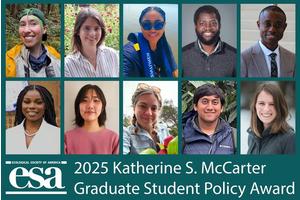 ESA Announces 2025 Cohort for Graduate Student Policy Award