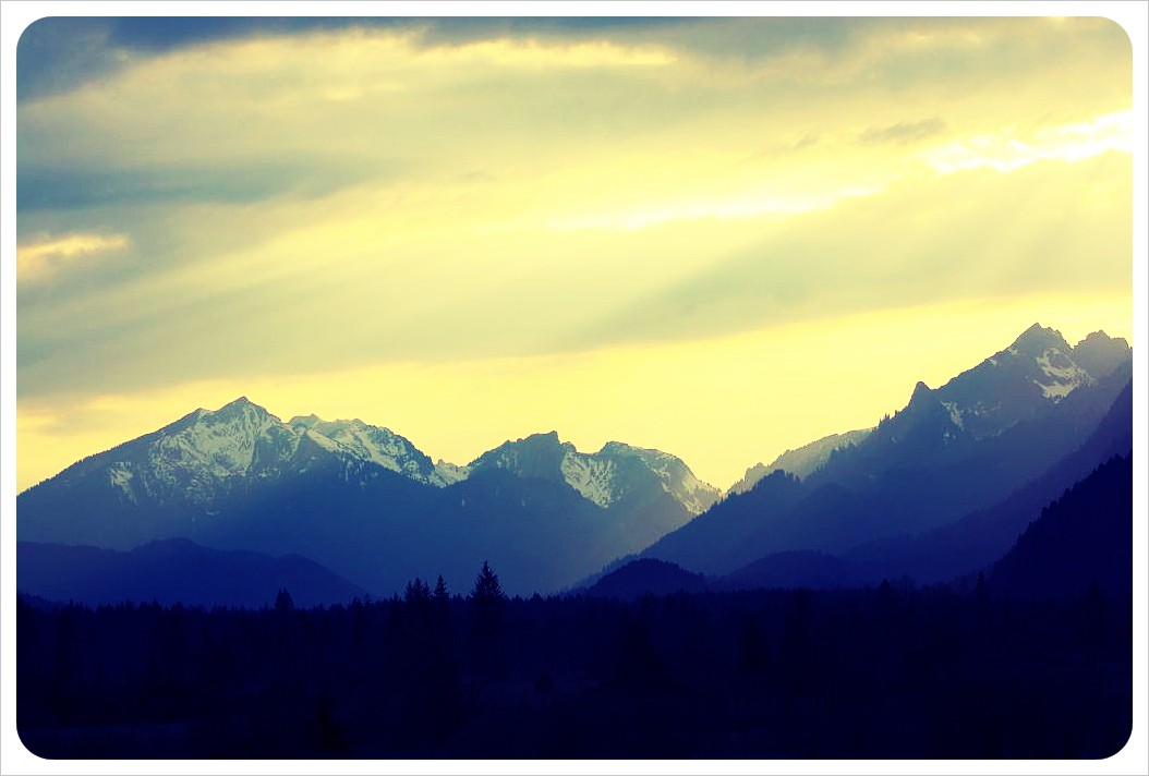 sunset in the alps