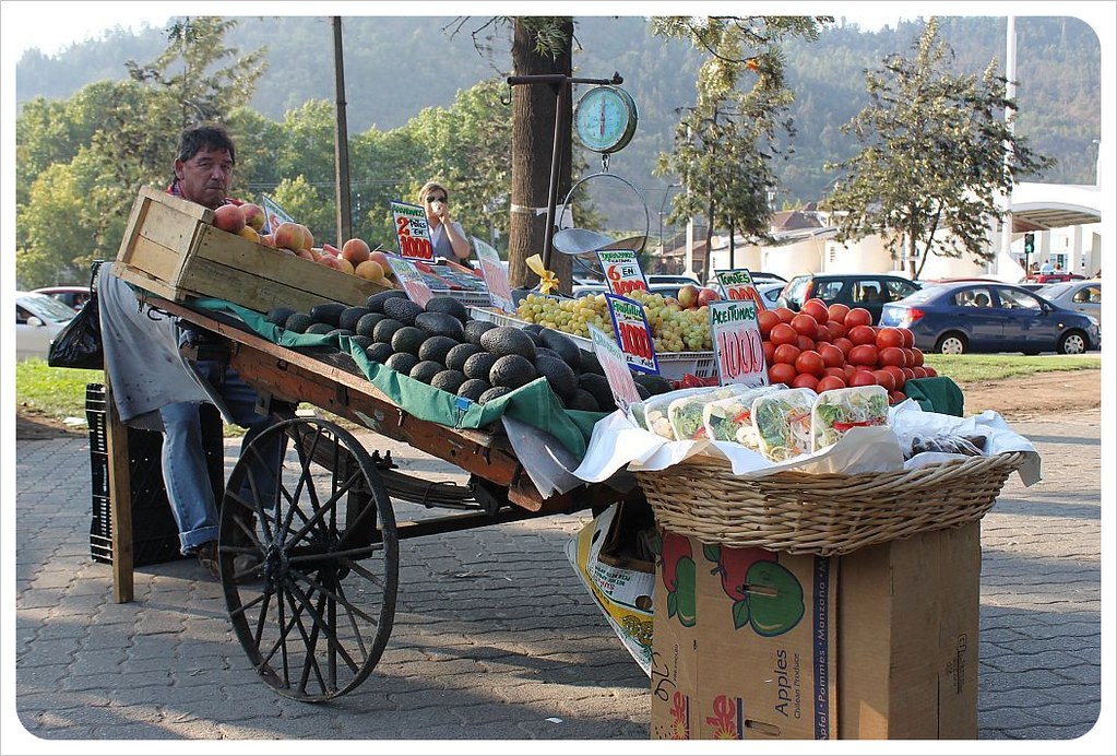 fruit and vegetable cart in santiago de chile