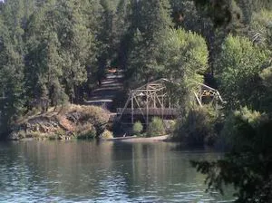 Bridge at the confluence of Deep Creek and the Spokane River.